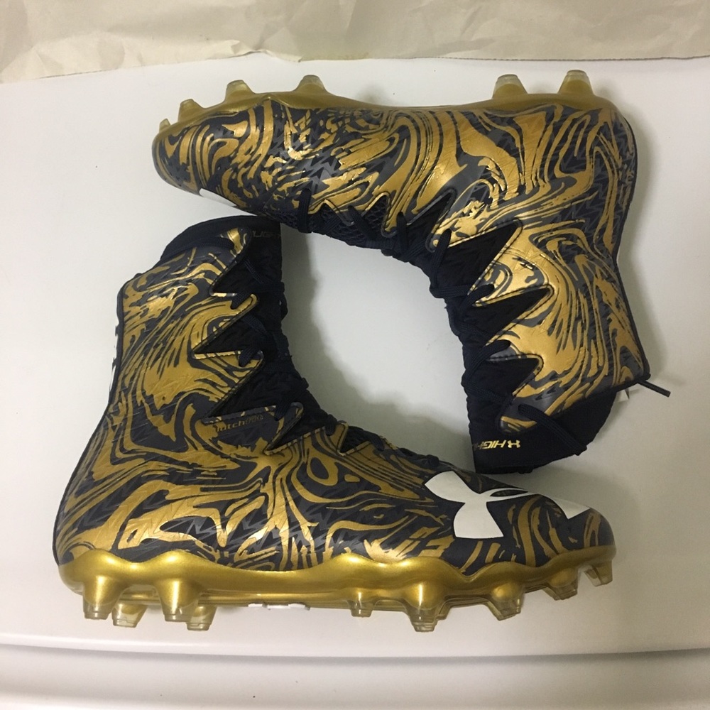 NEW Under Armour Highlight Gold Lux Cleats - Picture 6 of 7